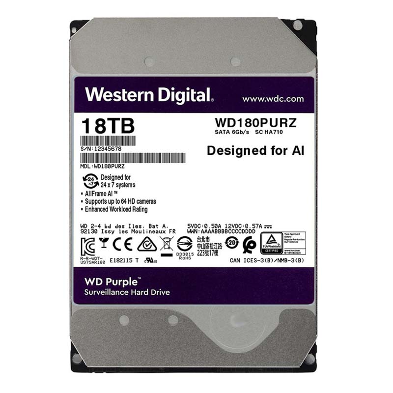 Ổ cứng Western Digital Purple WD180PURZ 18TB