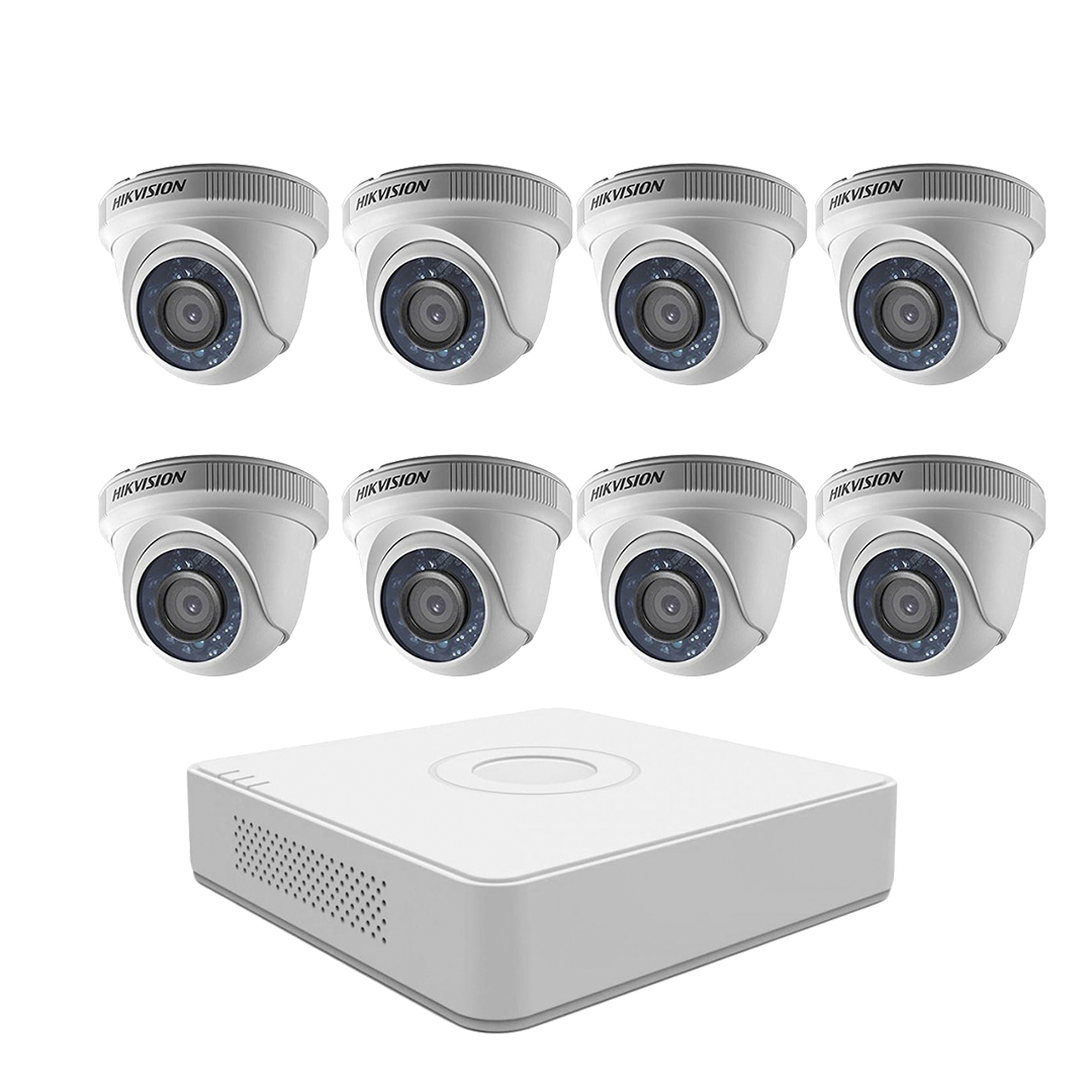 Trọn bộ 1 - 8 Camera HDTVI Hikvision 2 MP + Đầu ghi hình